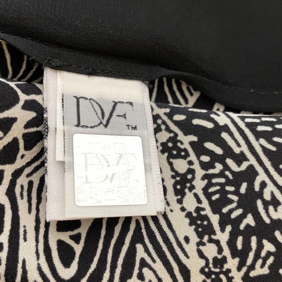 Diane‎ Von Furstenberg Black Silk Long Sleeve Career Workwear Business Blouse 12 - Picture 5 of 8